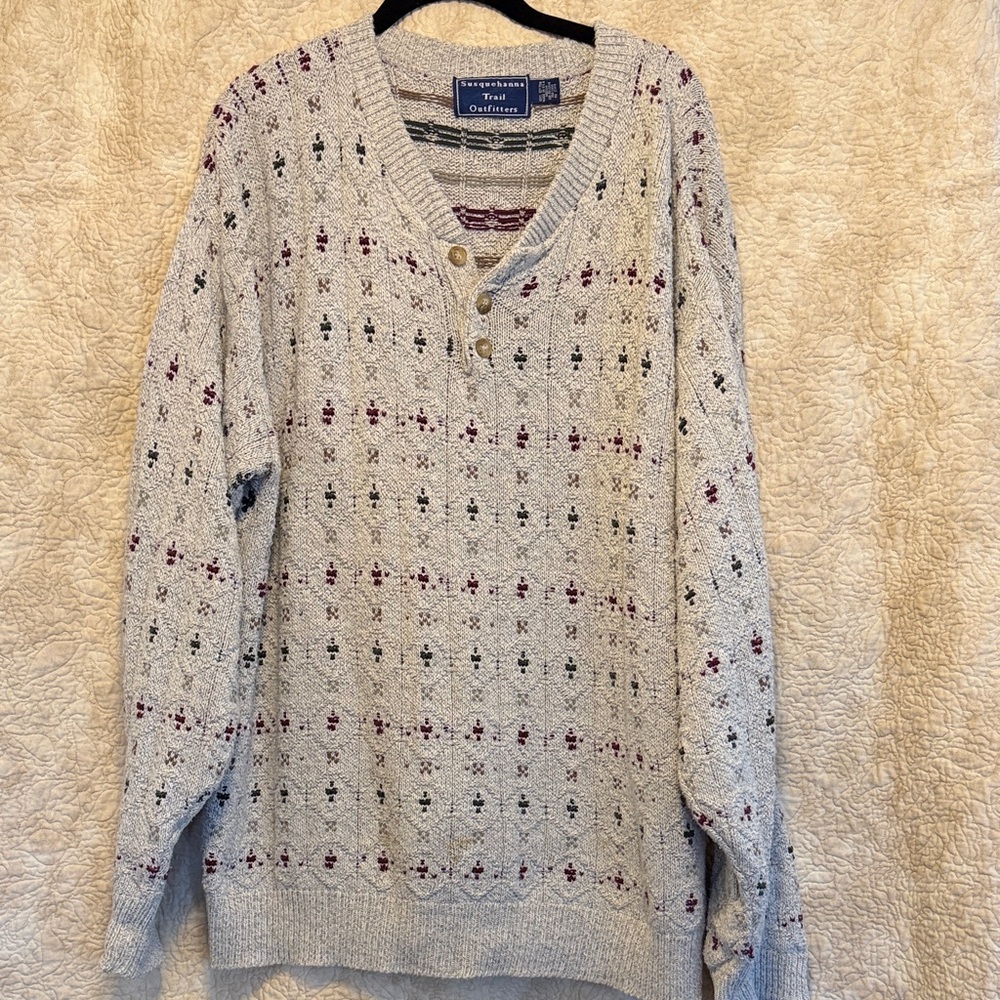 Classic V-Neck Sweater with Button Detail